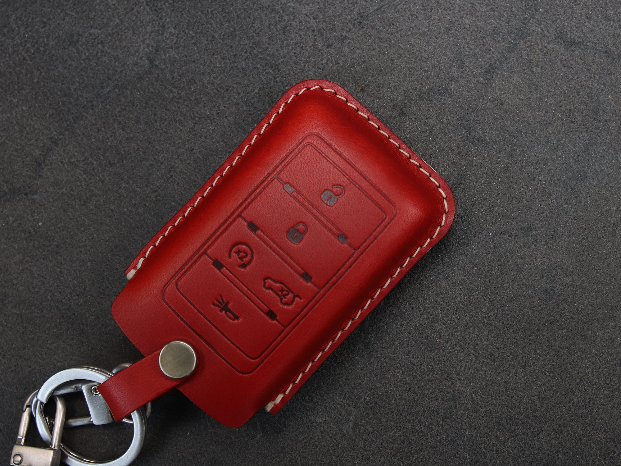 Leather Car Key Cases Remote Control Cover Jacket For Jeep Grand Cherokee  Commander Liberty Dodge Avenger