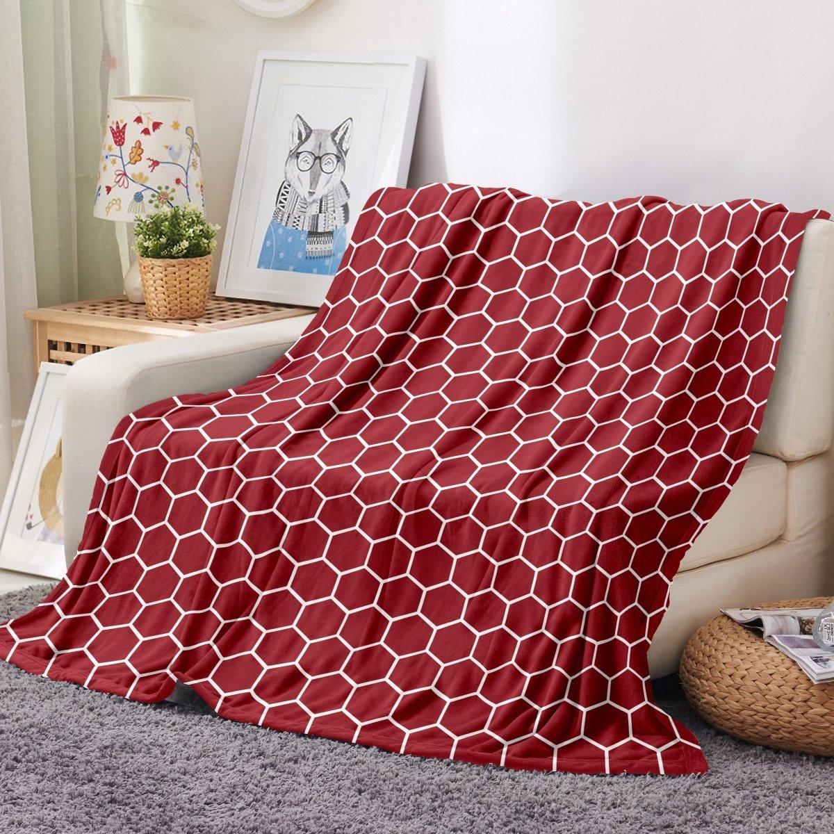 Spritz White/Red Heart Print Micro-plush Throw Blanket 2-Count - 50”x60”