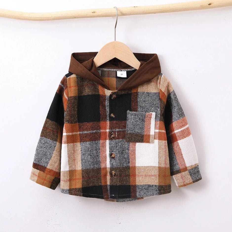 Toddler Boy Plaid Patch Pocket Button Front Jacket