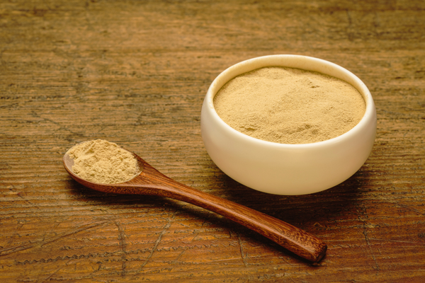 ashwagandha powder and a spoon