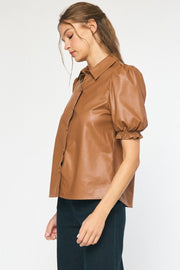 Rowan Faux Leather Top