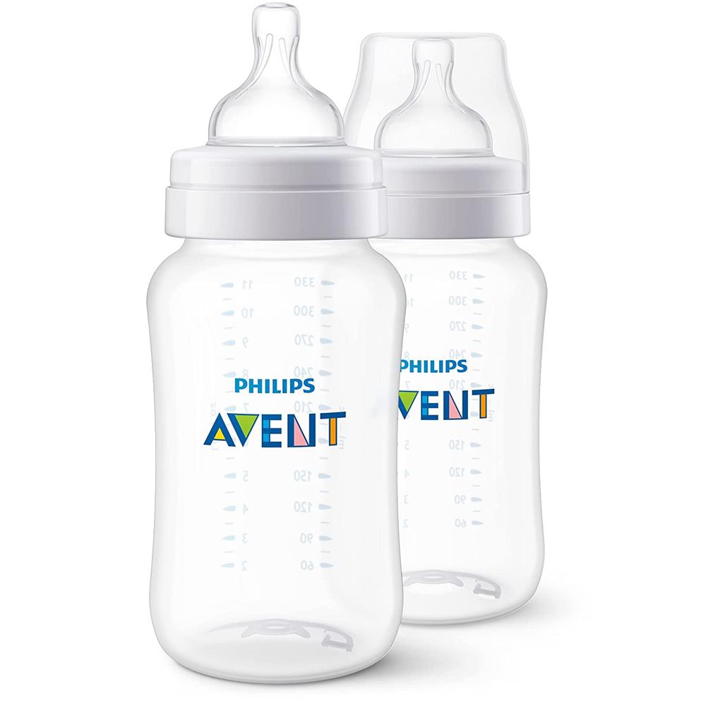 Philips Avent Anti-Colic Baby Bottles, 11oz, 2pk, Clear – S&D
