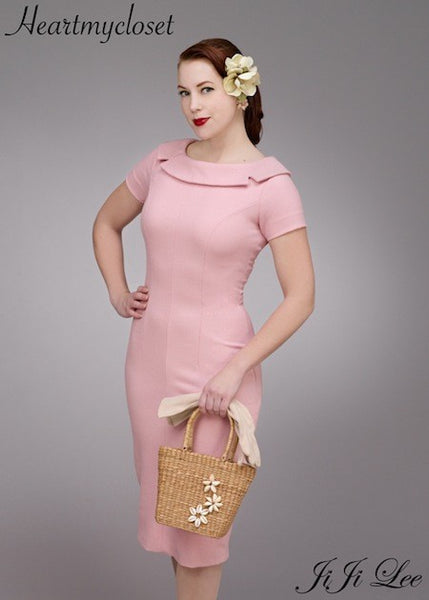 SUE - 1940s pencil dress notch collar – heartmycloset