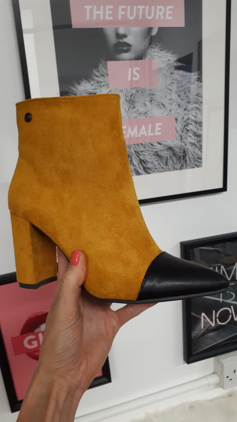 mustard suede ankle boots