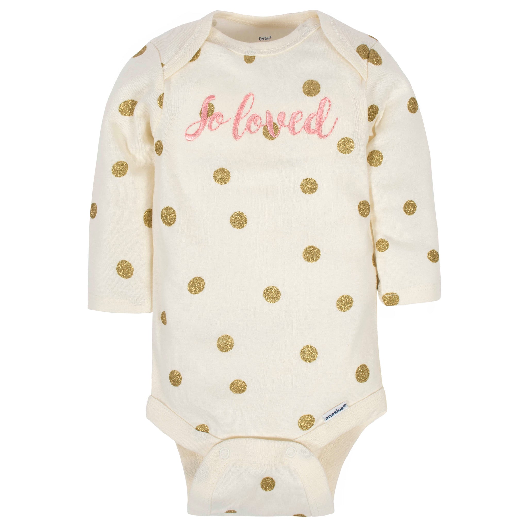 2-Pack Organic Baby Girls Loved Onesies® Brand Long Sleeve Bodysuits-Gerber Childrenswear Wholesale