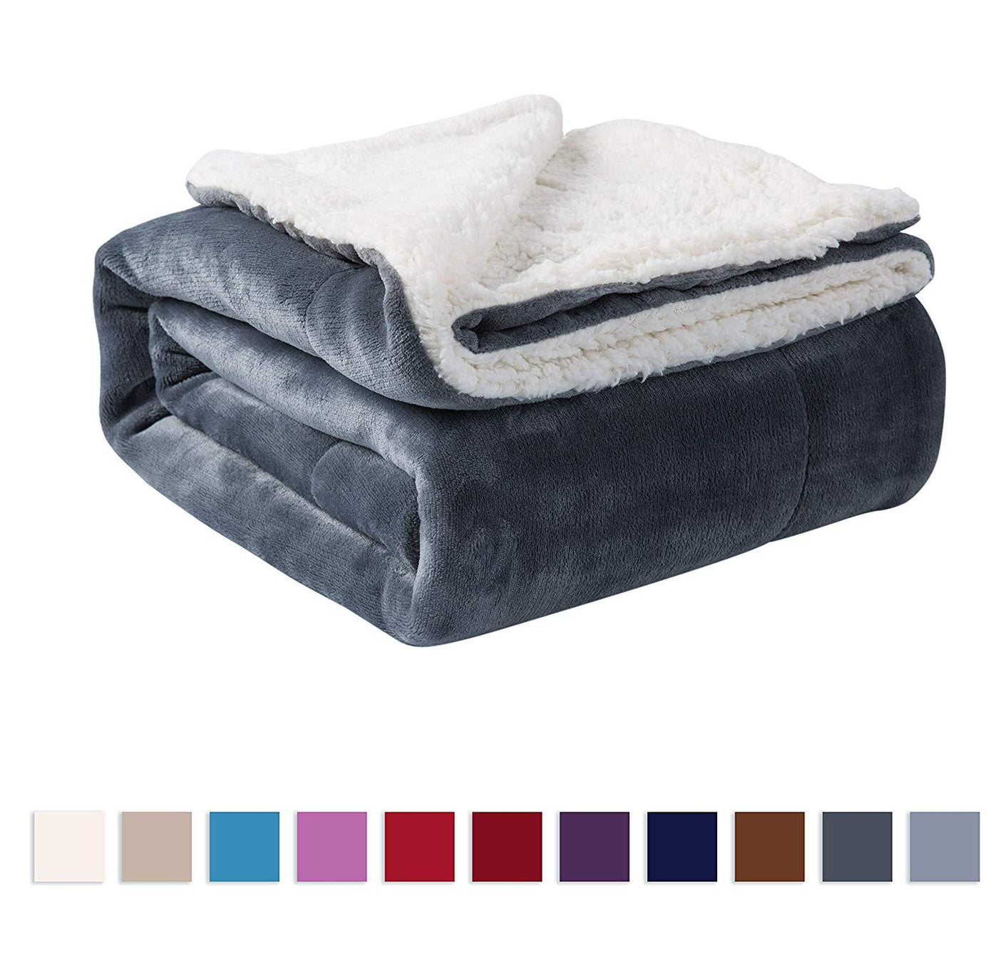 Sherpa Blankets Grey NANPIPERHOME