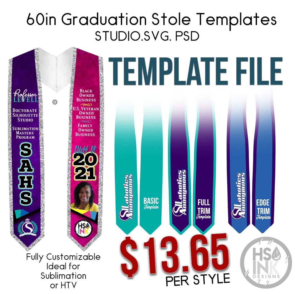 Download 60in Graduation Stole Template By Silaholics Anonymous