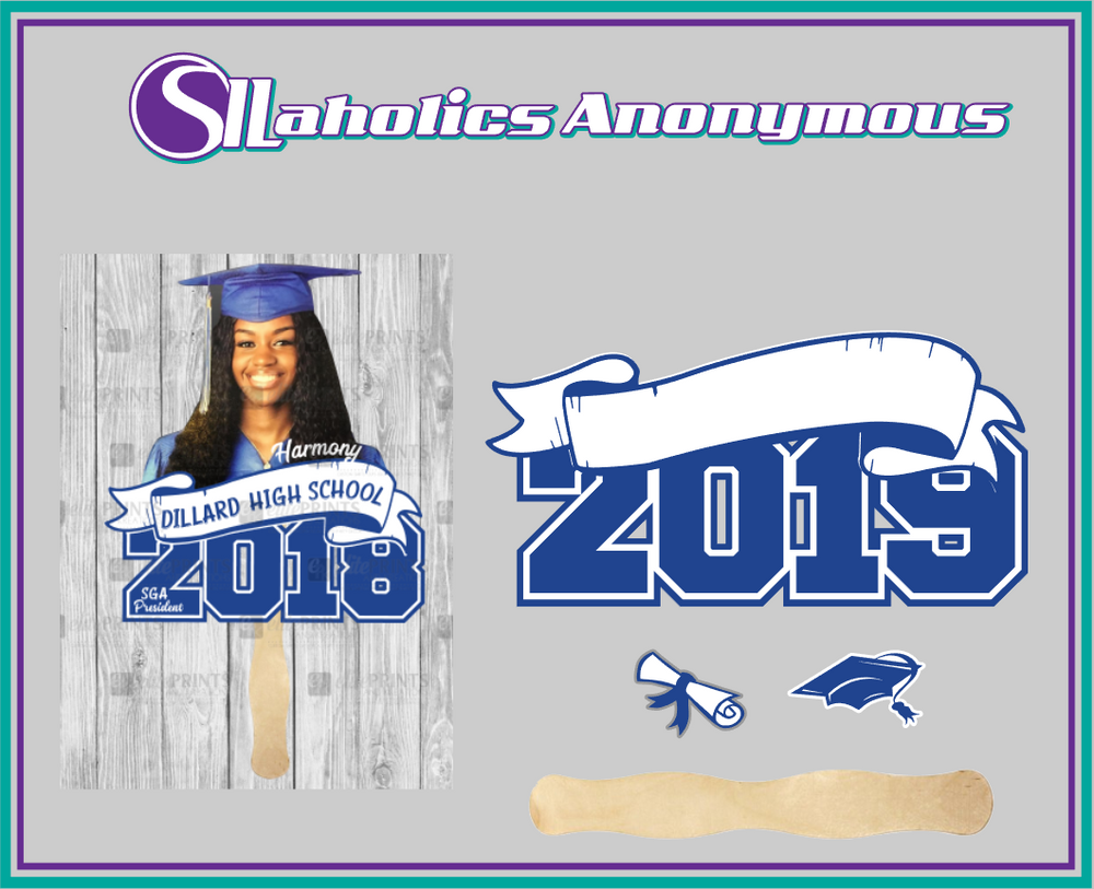 HS INK Digital Graduation Fan Template Banner Style 2 (Sil Studio ONLY