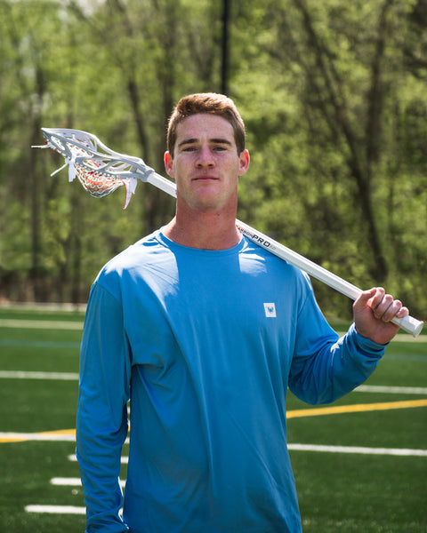 Professional Lacrosse player for the PLL Cannons Lacrosse Club, holding his ECD Lacrosse stick.