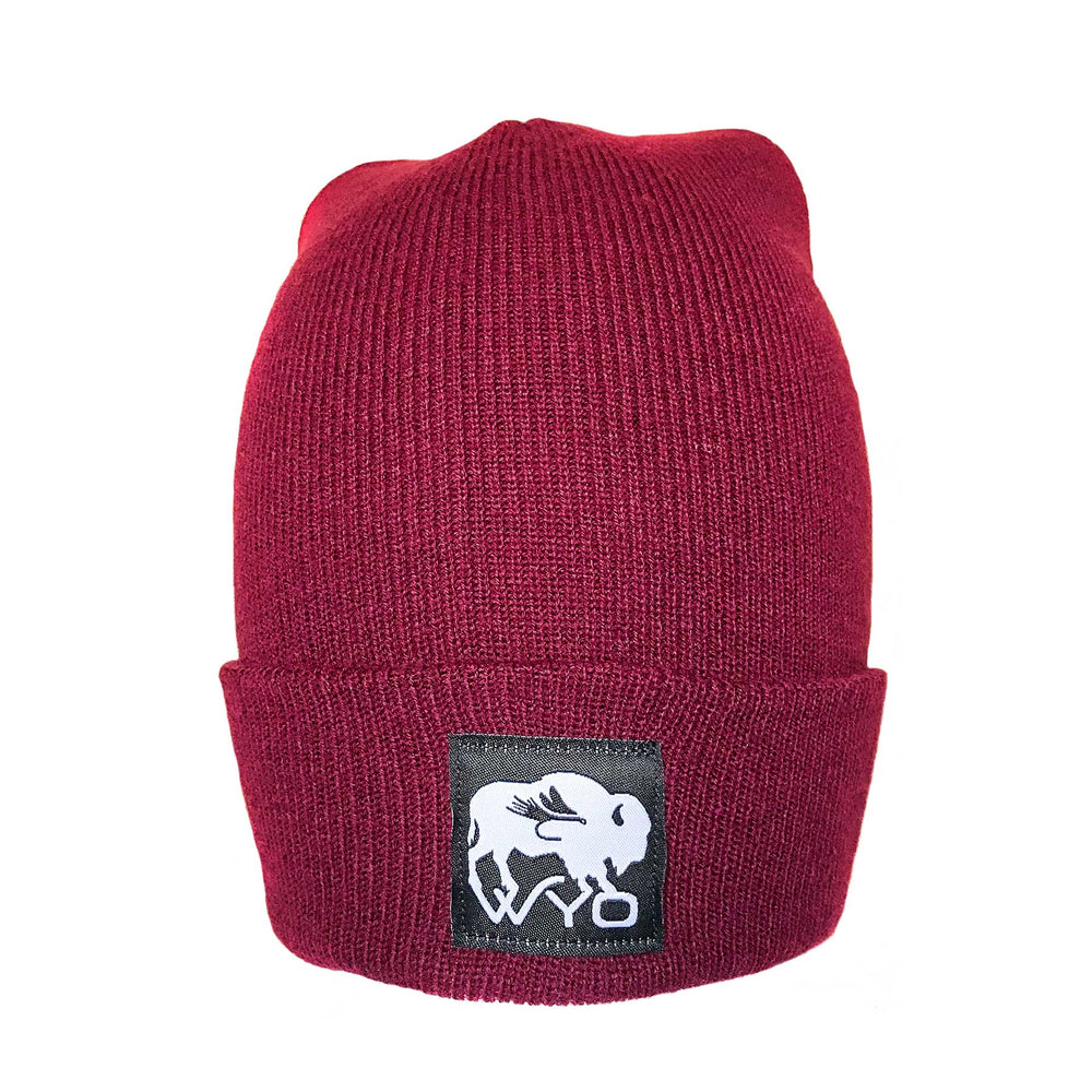 Wyo Love Cable Knit Beanie - Fly Fishing Hat Burgundy