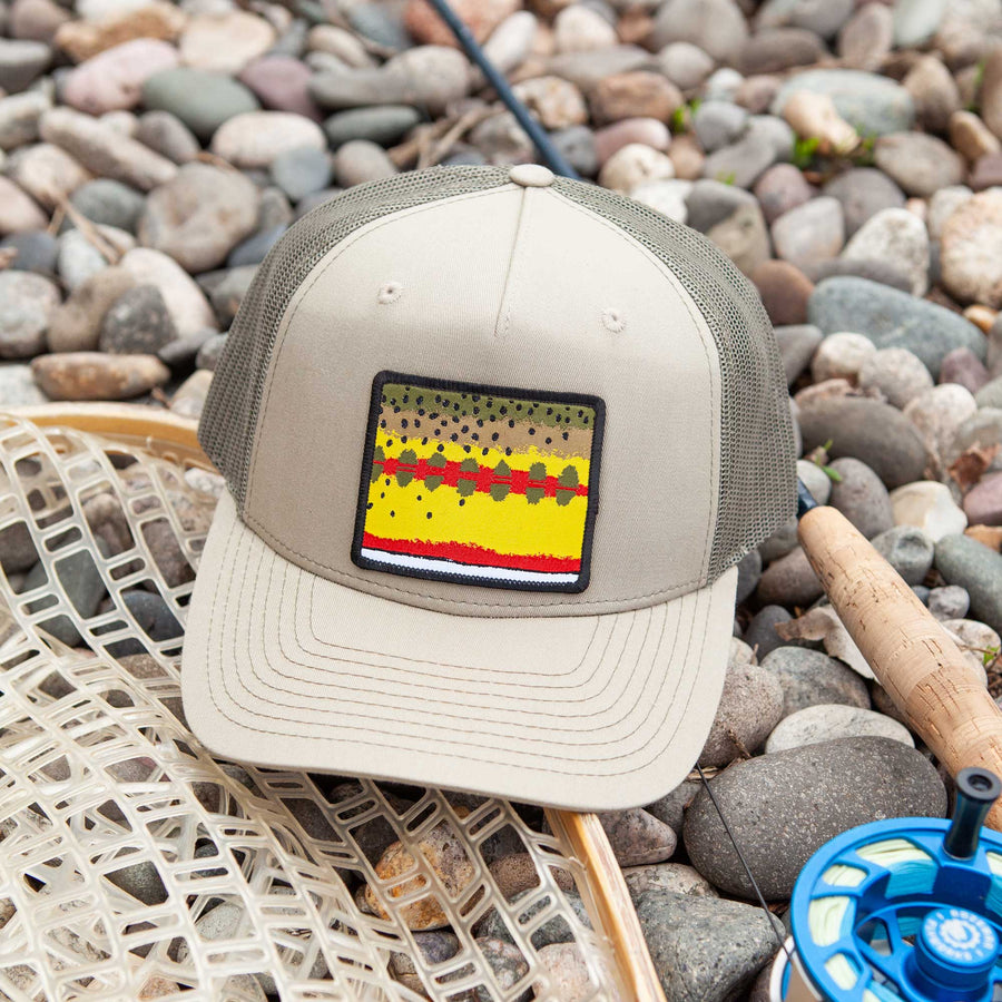 Rainbow Trout Pattern Patch Hat - Wyoming Fly Fishing Hat – Fly Fish Wyoming