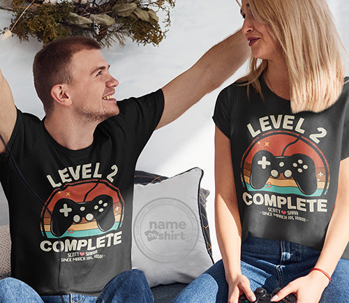 Gifts for Gamer Boyfriend 2nd Year Anniversary Gamer Level T-Shirt