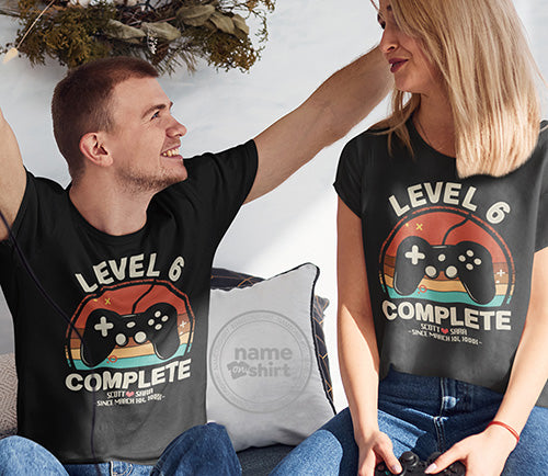 Personalized 6th Anniversary Gamer Level T-Shirt