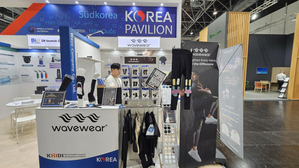 Front view of the wavewear booth at rehacare