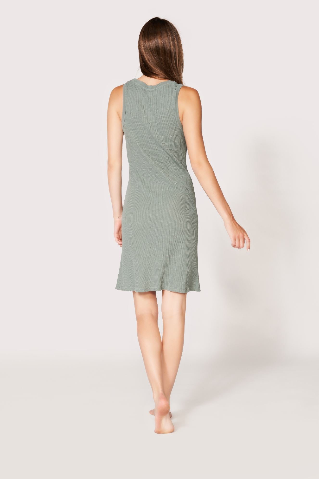 Thermal Tank Dress - Eucalyptus