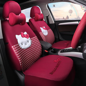 New Design Hello Kitty Car Seat Covers Floor Mats Accessories Set