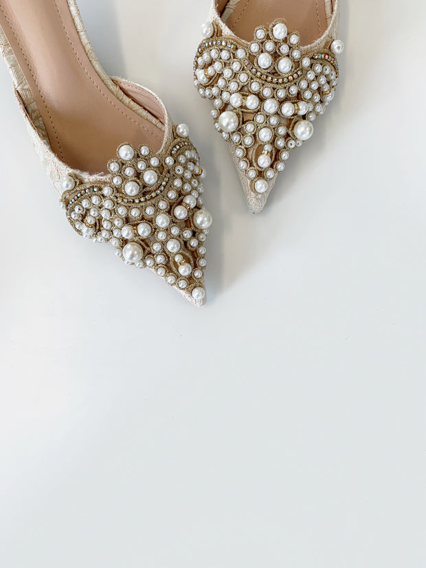 cream kitten heels