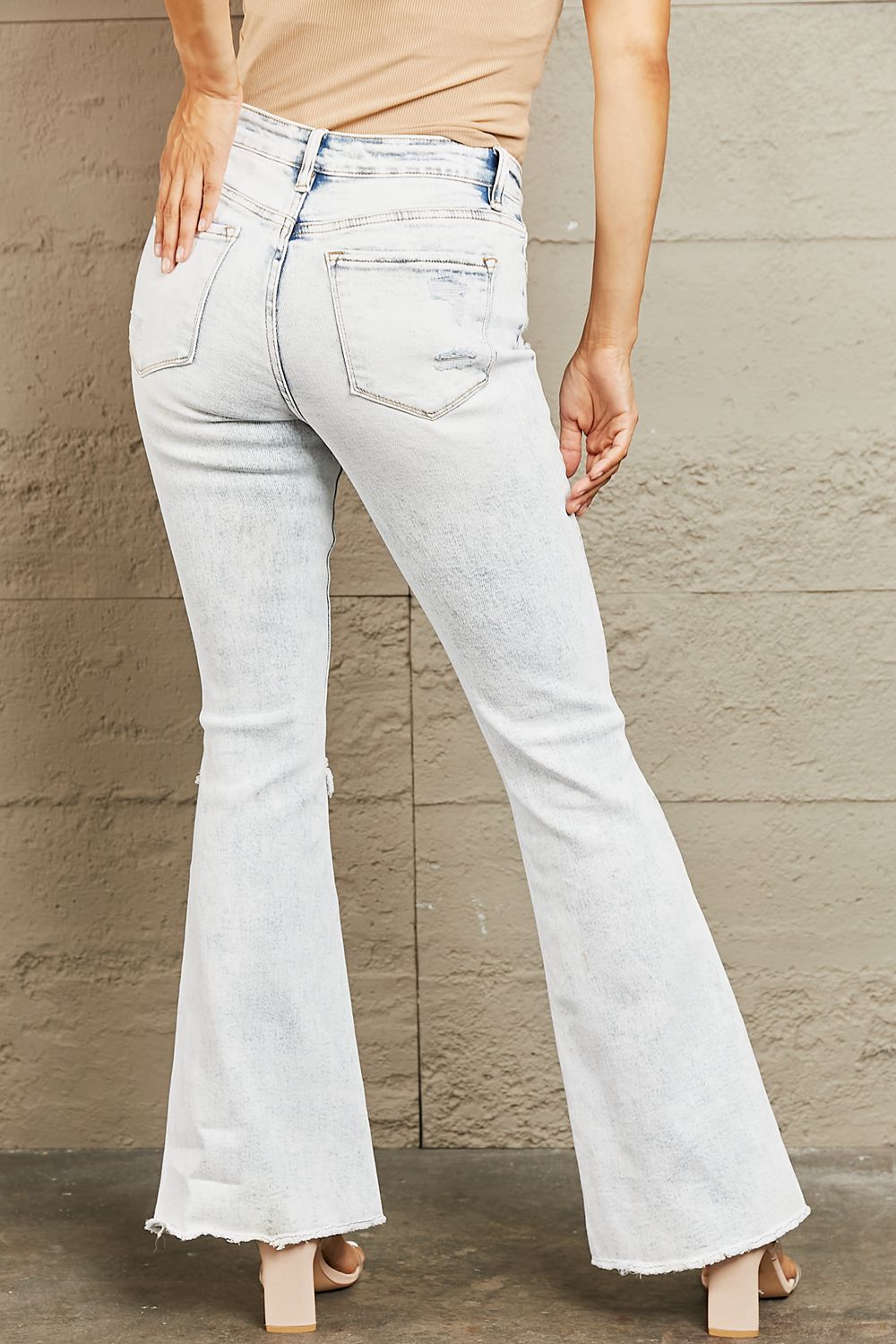 Bailey High Waist Side Slit Flare Jeans