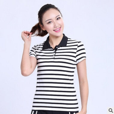 ladies striped polo shirts