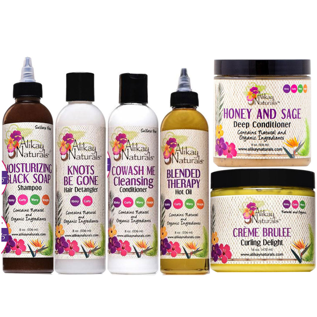 Alikay Natural Hair Care 6-pc Set ( Shampoo, Hair detangler, Condition ...