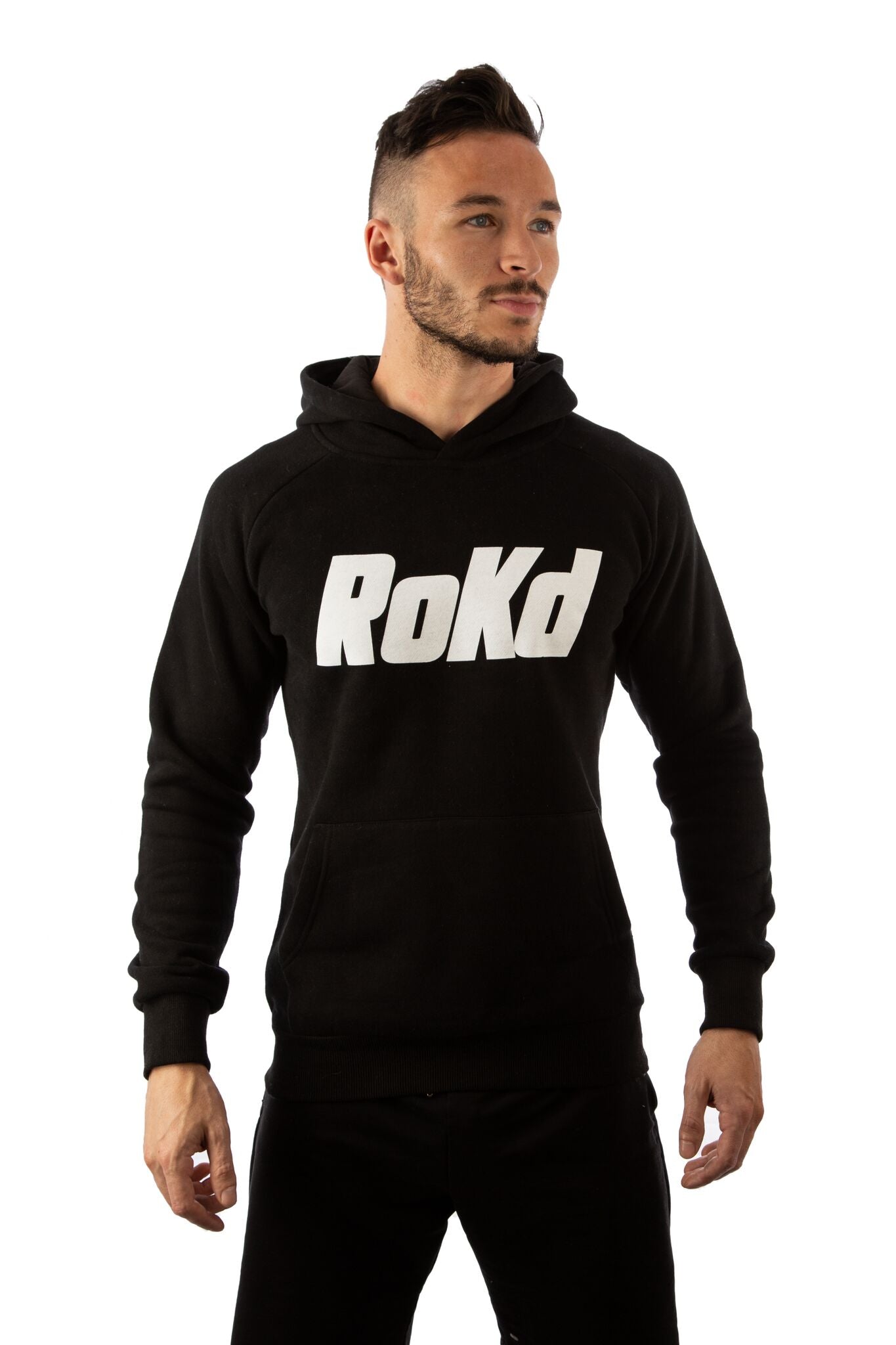 muscle fit hoodie black