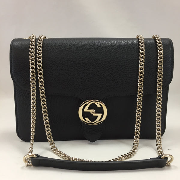 Authentic Gucci Black Interlocking GG 