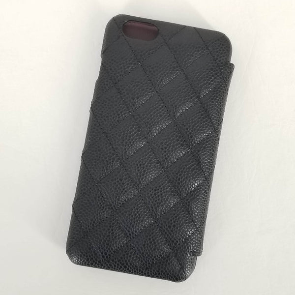 Authentic Chanel Black Caviar Quilted Iphone 6 Wallet Phone Case Luxe Touch Luxury Resale