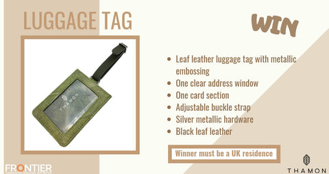 Leaf luggage tag - green leaf leather - THAMON