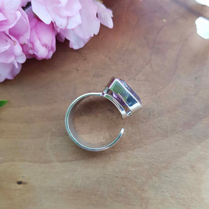 Amethyst Faceted Ring (sterling silver. adjustable band)