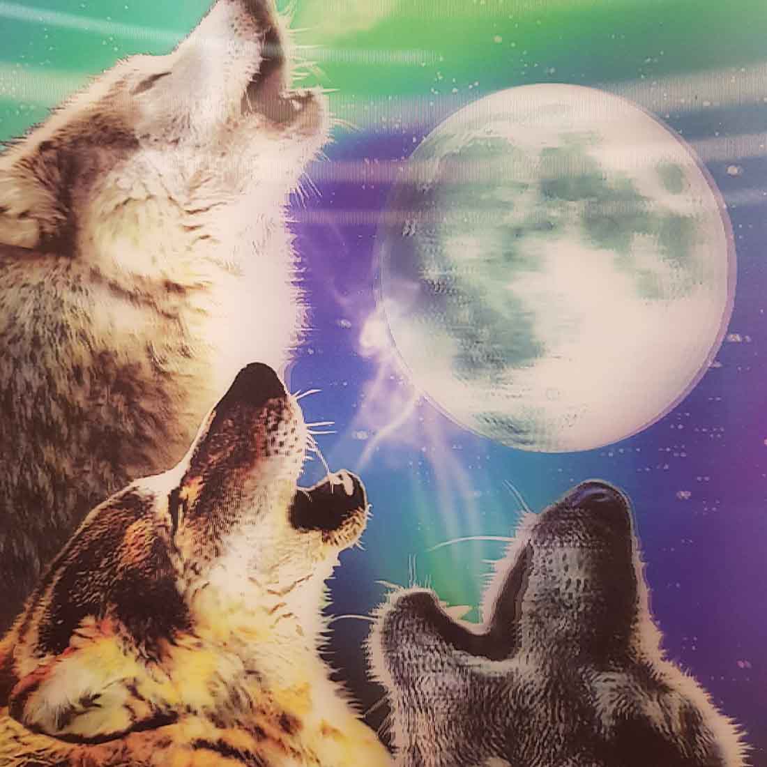 4D Wolf Pack Howling at Moon (39x29cm) – Inspire Me Online