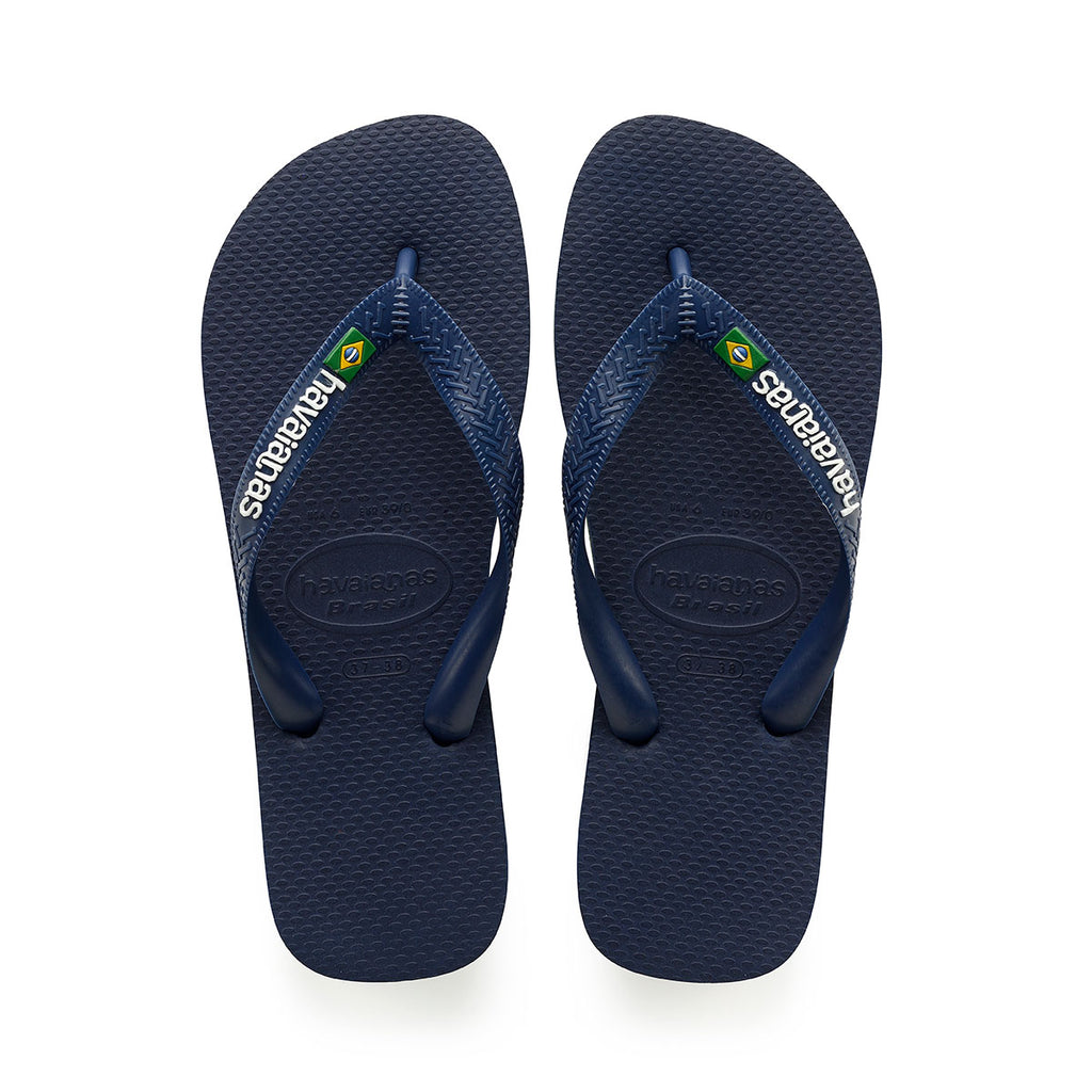 Kids Brazil Logo Flip Flops Navy Blue – Havaianas Canada