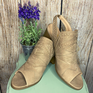 Taupe Open Toe Booties