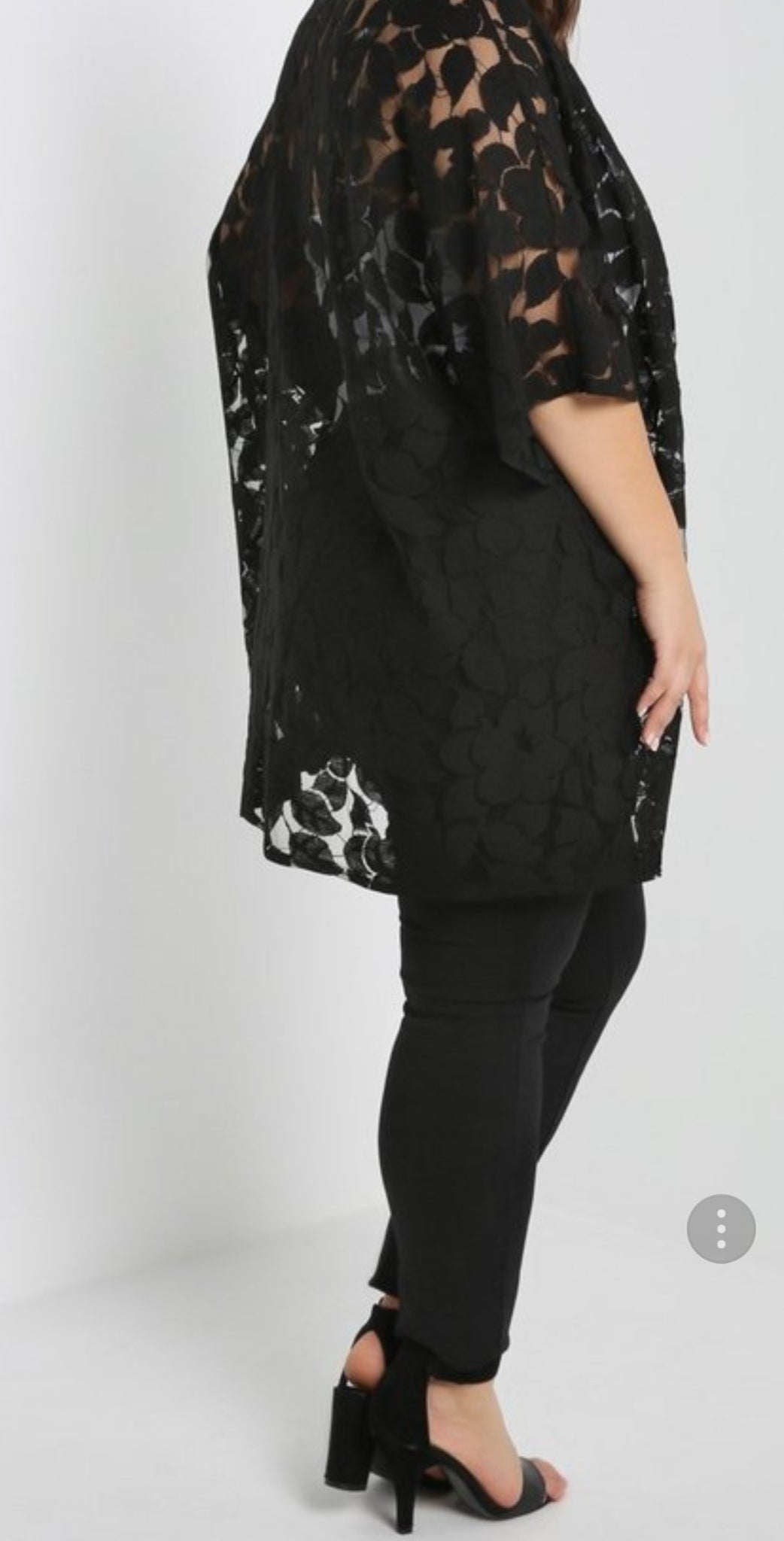 plus size black kimono cardigan