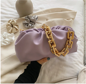 Fashionable Gold Chain Pouch Clutch Bag