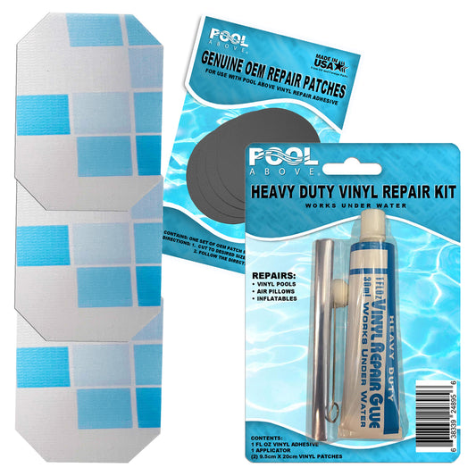 Heavy Duty Vinyl Repair Patch Kit for Above-Ground Pool Liner