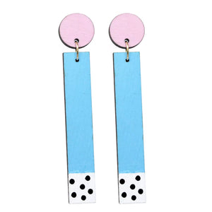 90s Pastel Polka Dot Dangle Earrings - Lore and Lotus