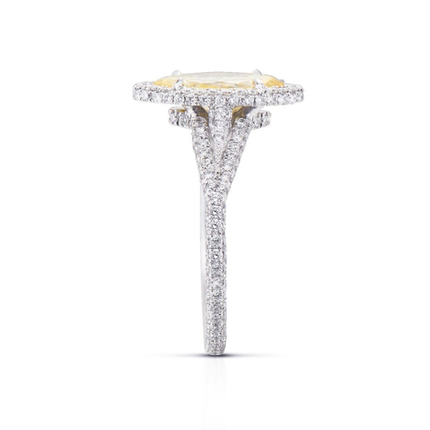 0.97ct Fancy Vivid Yellow Diamond, Platinum Ring – Neil Lane Couture