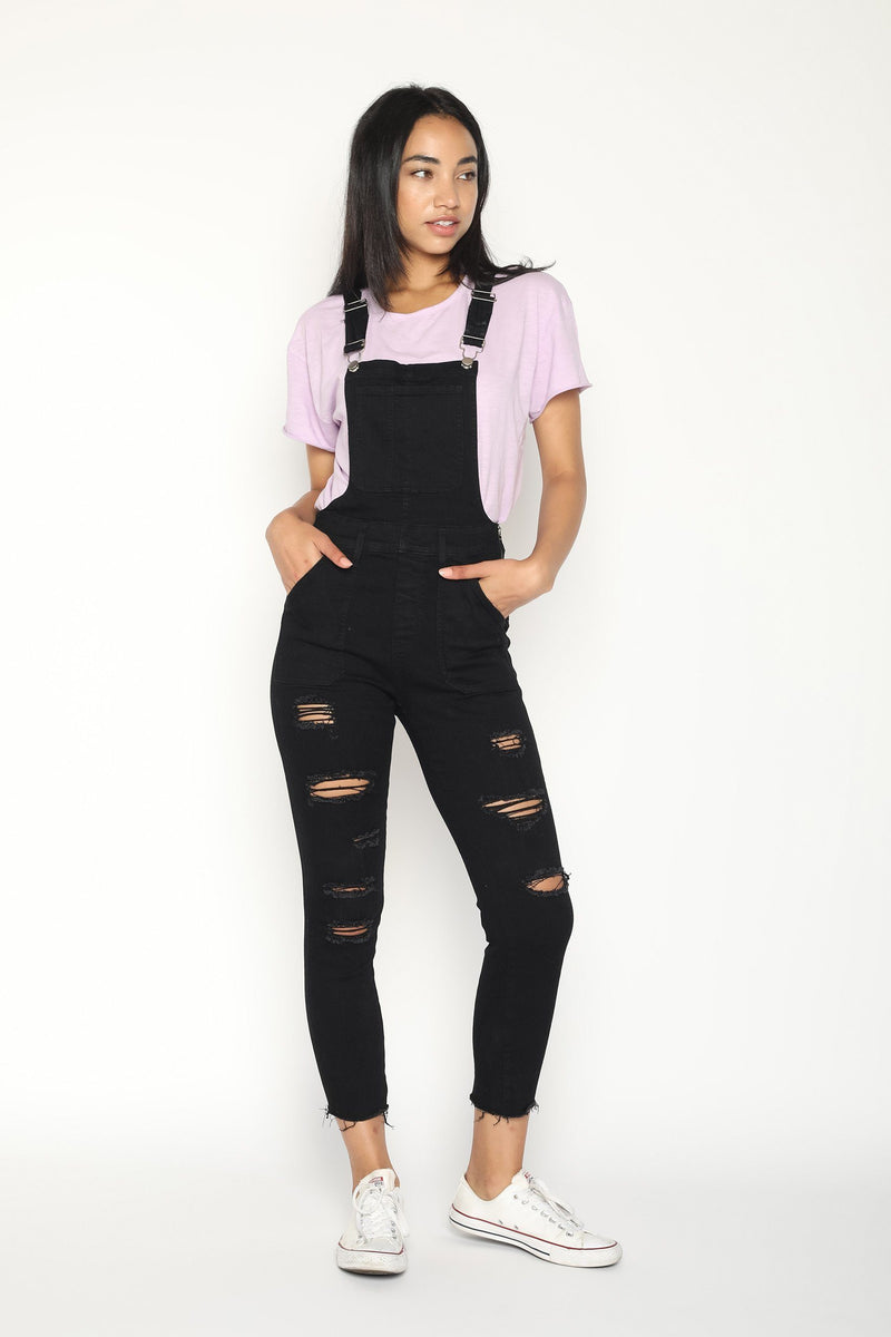 womens overalls distressed