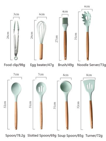 HeliSummer -- Ultimate Kitchen Utensil Set 12Pcs Size Specification 01