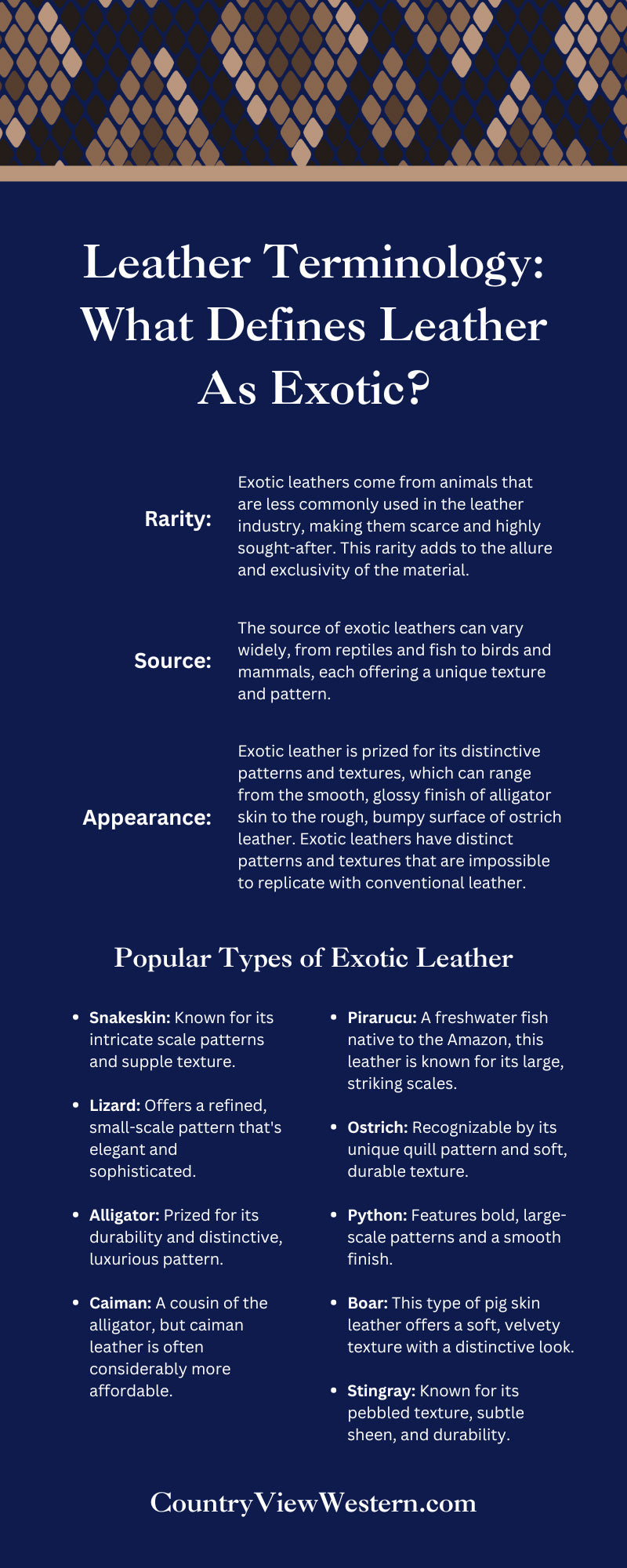 Leather Terminology: What Defines Leather As Exotic?