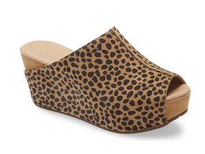 CHOCOLAT BLU Wynn Brown Leopard Suede platform sandal - Country View Western Store