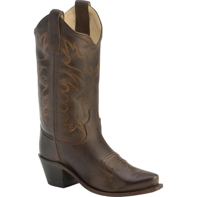 CHILDREN'S OLD WEST BROWN CANYON SNIP TOE UNISEX WESTERN BOOTS CF8234