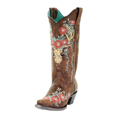 floral embroidered boots