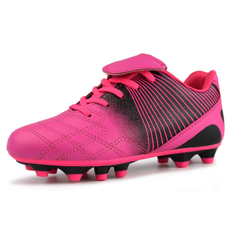 Kids Indoor Outdoor Comfortable Soccer Shoes Fuchsia Black Shoe