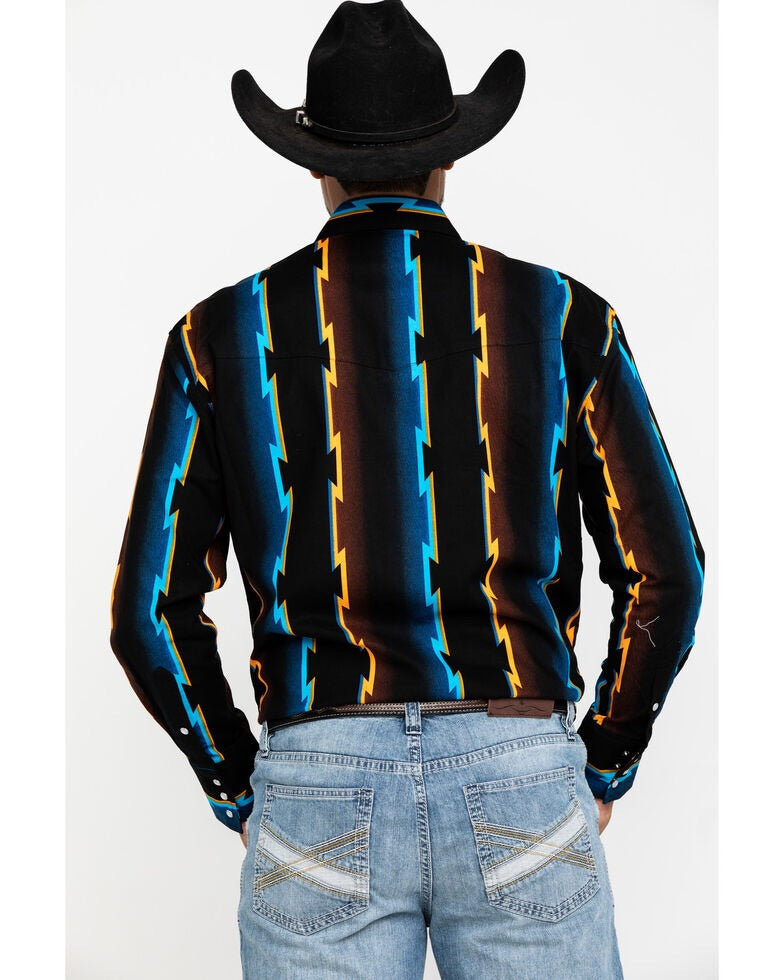 Men's Wrangler Checotah Black Aztec Print Pearl Snap Long Sleeve –  Baughman's Western Outfitters