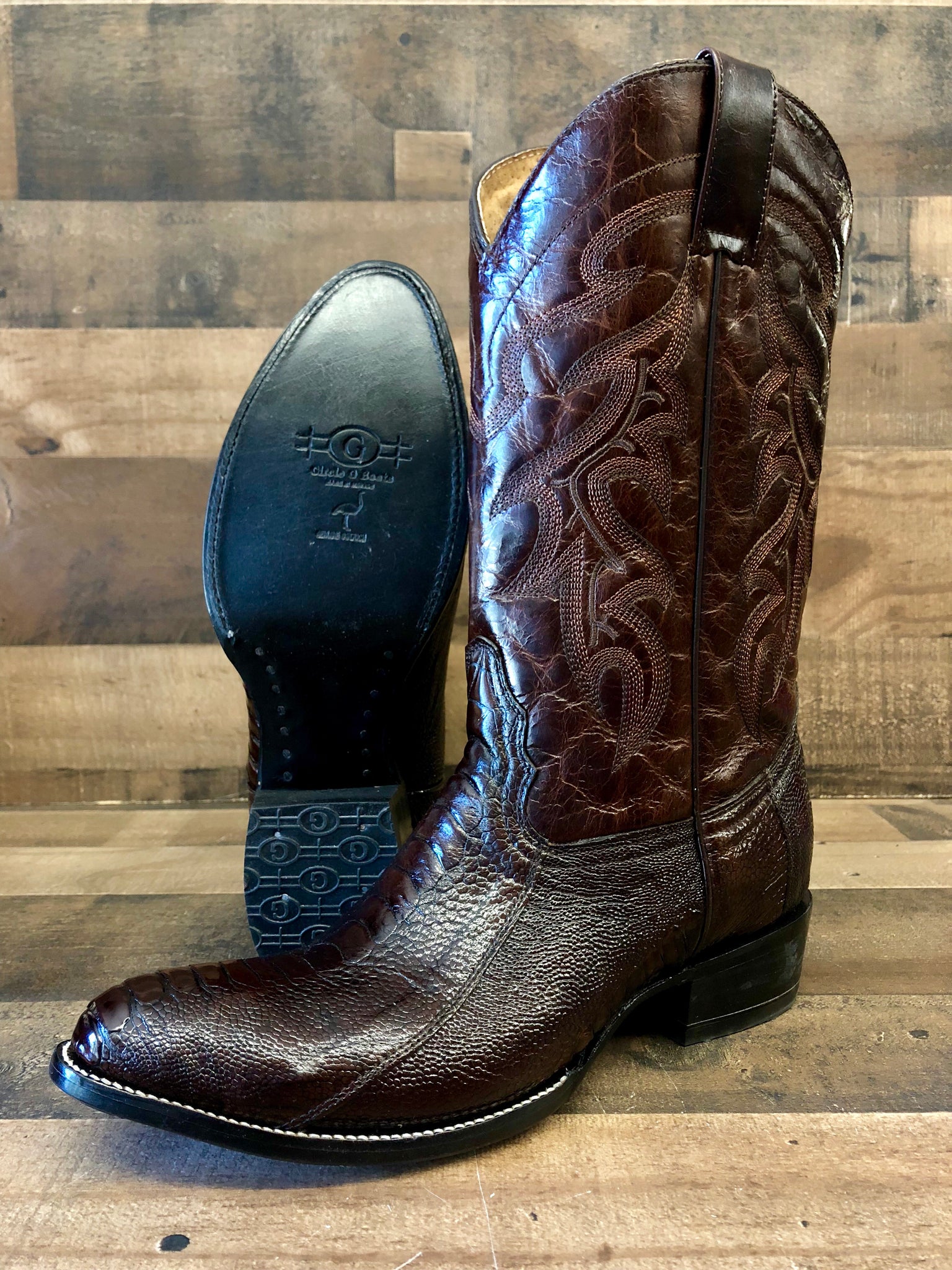 by Corral Chocolate Ostrich Leg Boots 