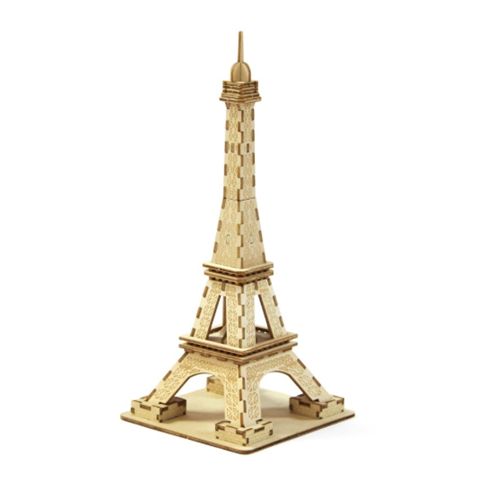 Ki Gu Mi Eiffel Tower Small Wooden Puzzle Art 3d Diy Model Hobby