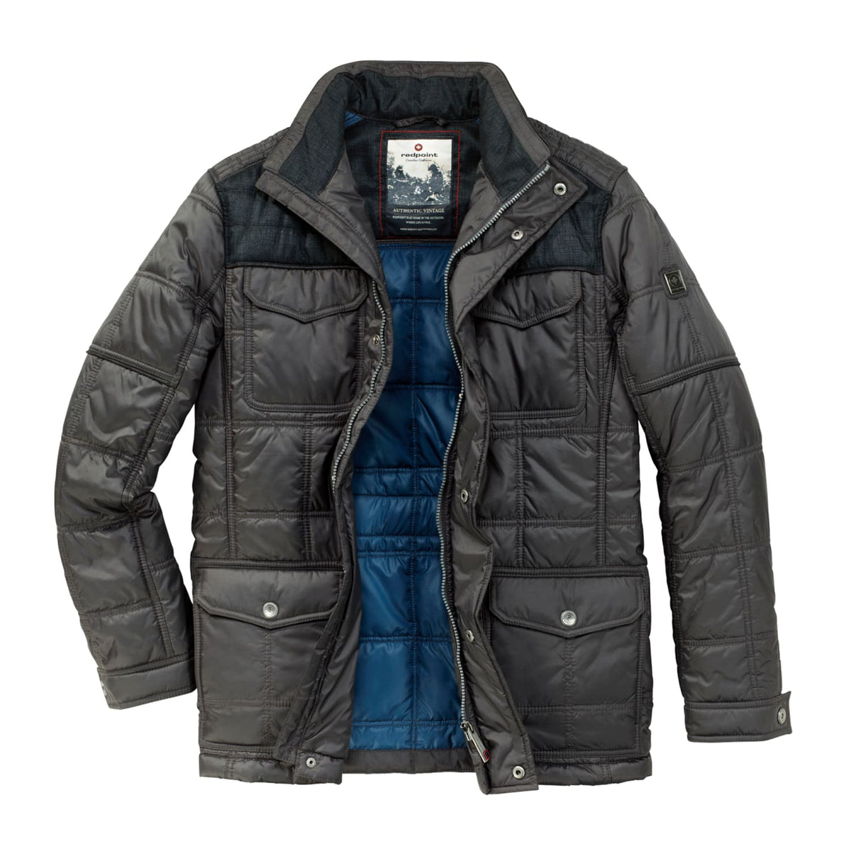 Big Men's Redpoint Padded Coat - Rough - Navy | 2XL to 5XL - fatboys95