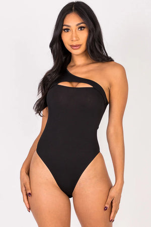 One Shoulder Cutout Bodysuit (4 Colors) - TNicoleBoutique
