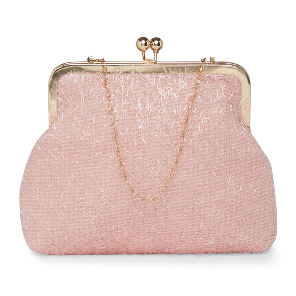 pink fluffy clutch